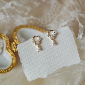 14K Gold plated drop earrings